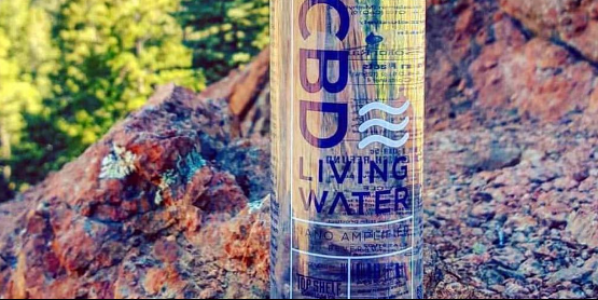 cbd living water bottle with a view